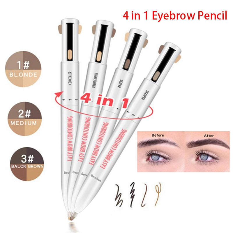 4 In 1 Waterproof Eyebrow Pencil